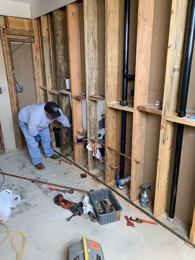 Commercial rough-in plumbing for Gas Line Repair in Graham